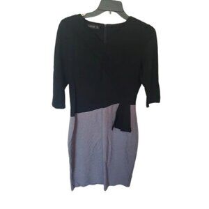 Homeye 3/4 sleeve bodycon vneck Black and Grey dress, Sz 8